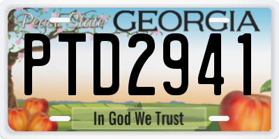 GA license plate PTD2941