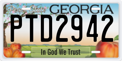 GA license plate PTD2942
