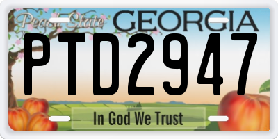GA license plate PTD2947