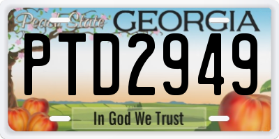 GA license plate PTD2949