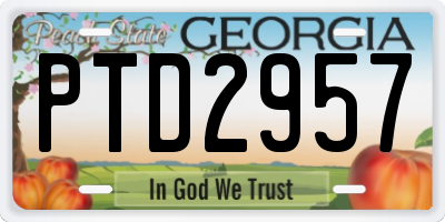 GA license plate PTD2957