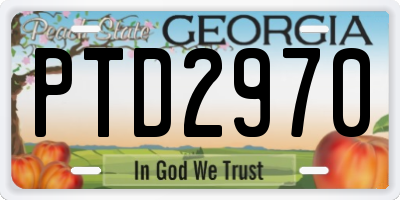 GA license plate PTD2970