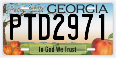 GA license plate PTD2971