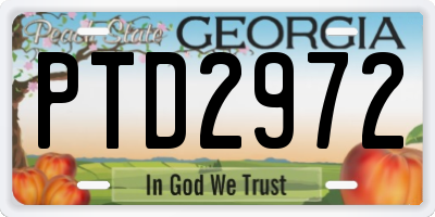 GA license plate PTD2972