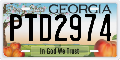 GA license plate PTD2974