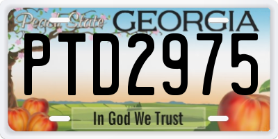 GA license plate PTD2975