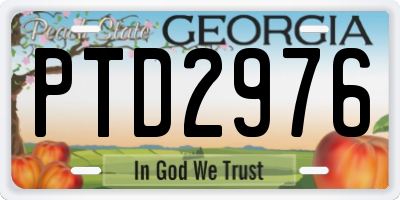 GA license plate PTD2976