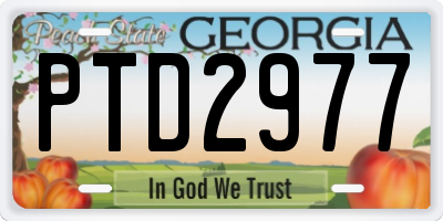 GA license plate PTD2977