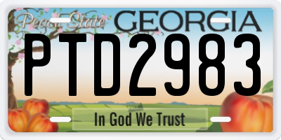GA license plate PTD2983