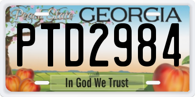 GA license plate PTD2984