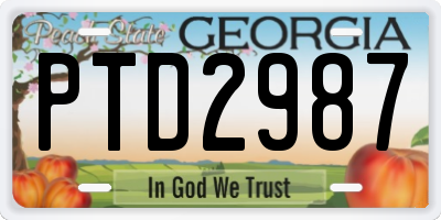 GA license plate PTD2987