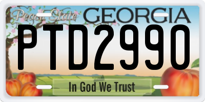 GA license plate PTD2990