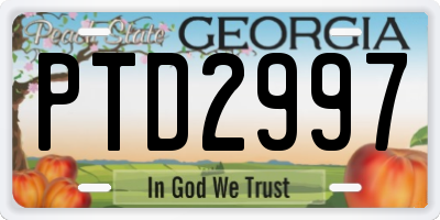 GA license plate PTD2997