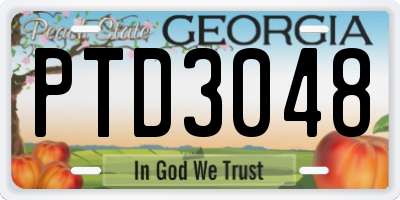 GA license plate PTD3048