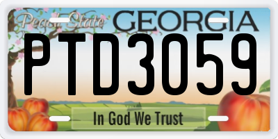 GA license plate PTD3059