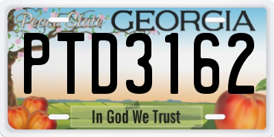 GA license plate PTD3162