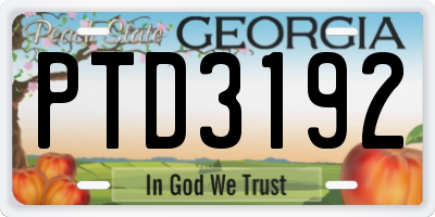 GA license plate PTD3192