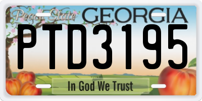 GA license plate PTD3195