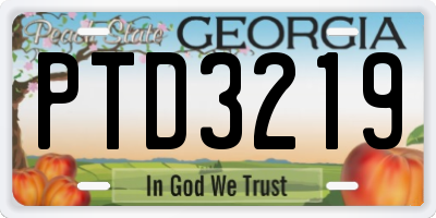 GA license plate PTD3219