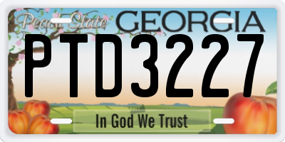 GA license plate PTD3227