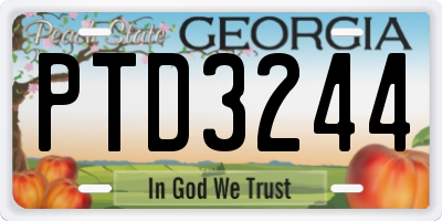 GA license plate PTD3244