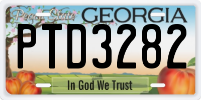 GA license plate PTD3282
