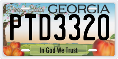 GA license plate PTD3320