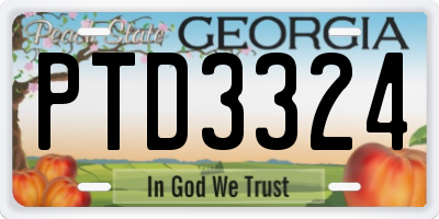 GA license plate PTD3324
