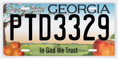 GA license plate PTD3329