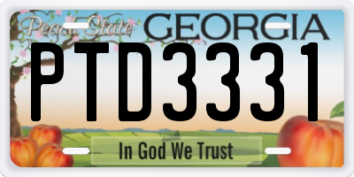 GA license plate PTD3331