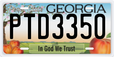 GA license plate PTD3350