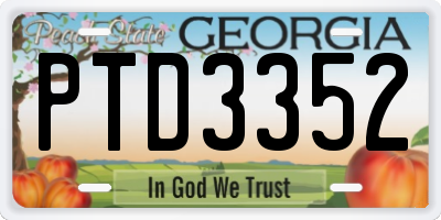 GA license plate PTD3352