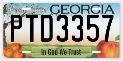 GA license plate PTD3357