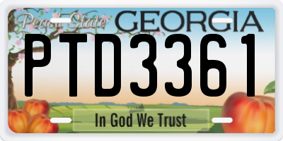 GA license plate PTD3361