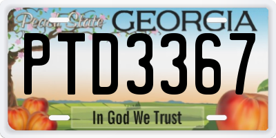GA license plate PTD3367