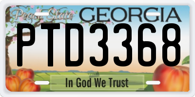 GA license plate PTD3368