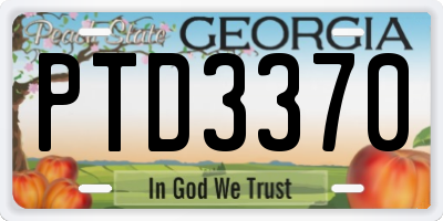 GA license plate PTD3370