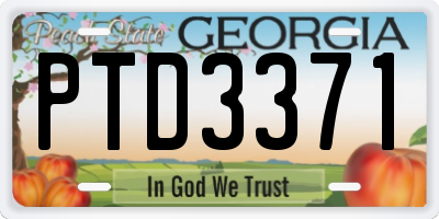 GA license plate PTD3371
