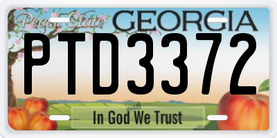 GA license plate PTD3372