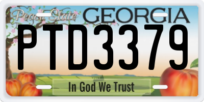 GA license plate PTD3379