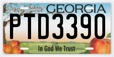 GA license plate PTD3390