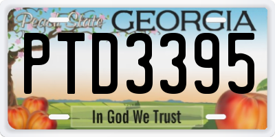 GA license plate PTD3395