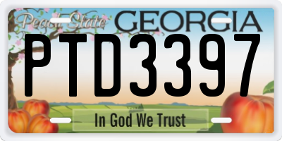 GA license plate PTD3397