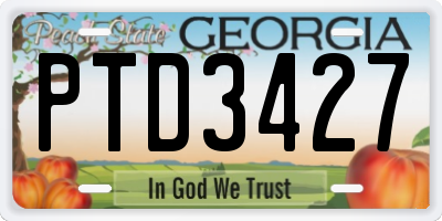 GA license plate PTD3427