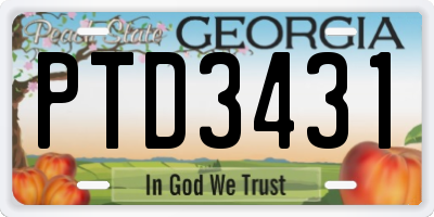 GA license plate PTD3431