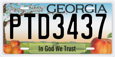 GA license plate PTD3437