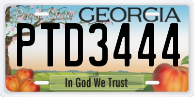 GA license plate PTD3444