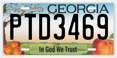 GA license plate PTD3469