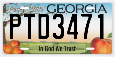 GA license plate PTD3471