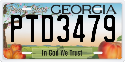 GA license plate PTD3479